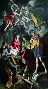 De aanbidding van de herders, van het Santo Domingo el Antiguo altaarstuk, c.1603-14 door El Greco